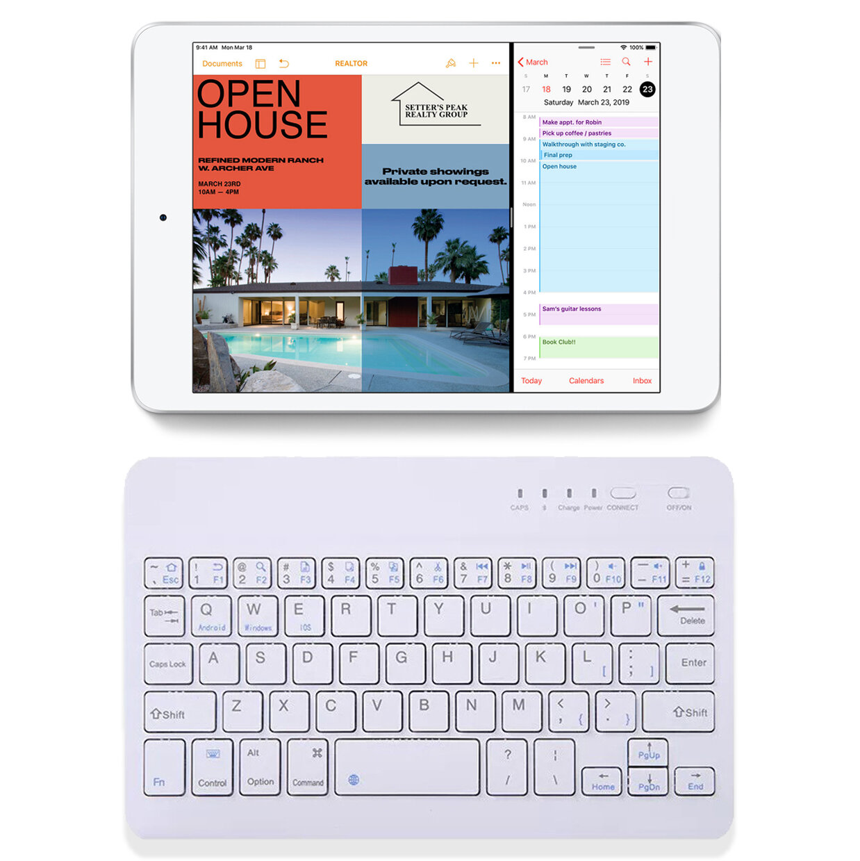 Bakeey 110mAh bluetooth Wireless Keyboard for iPad/ Mobile Phone/ Tablet PC iOS Android System