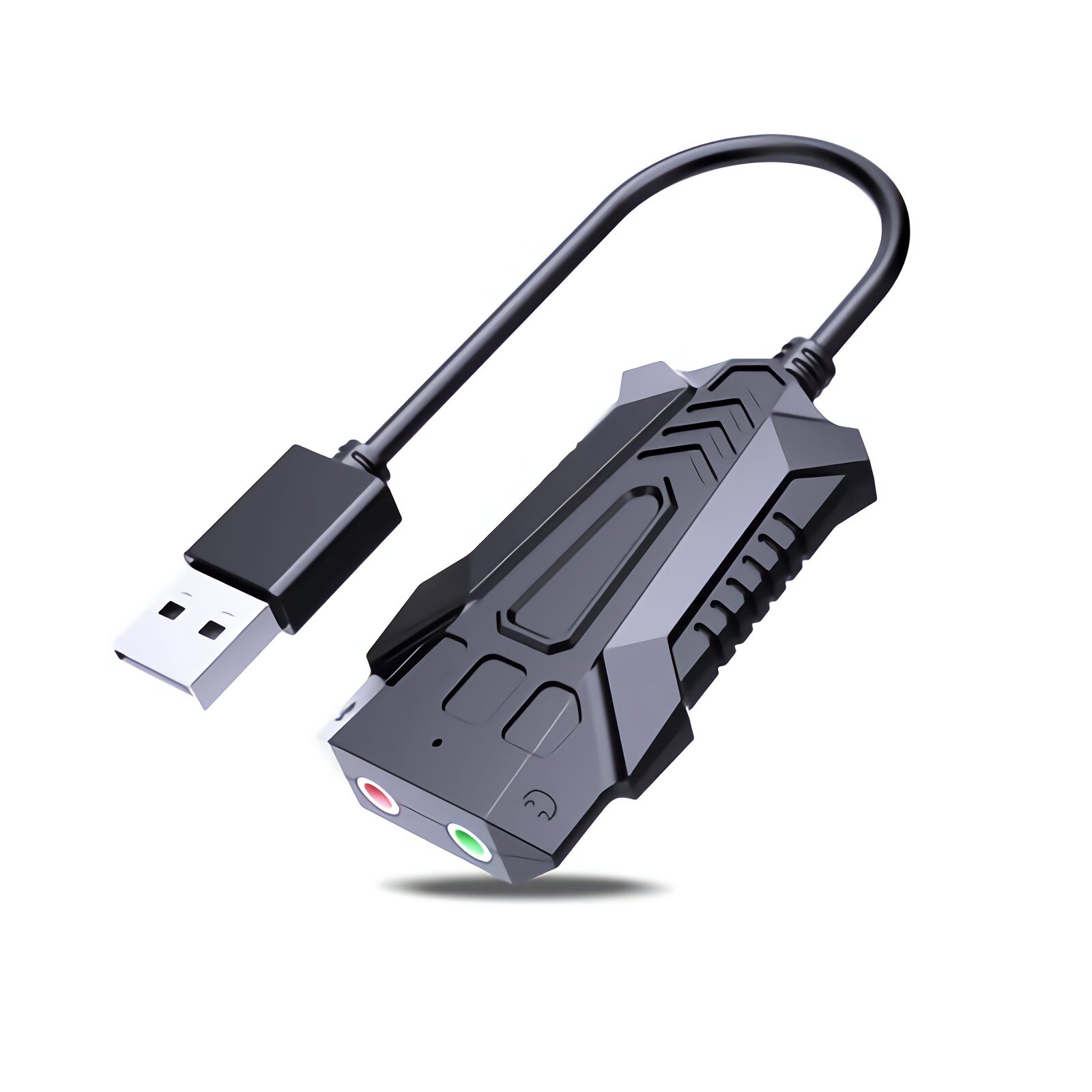 Externe USB-geluidskaart Stereo USB-geluidskaart Microfoon Luidspreker Audio-aansluiting 3,5 mm kabe