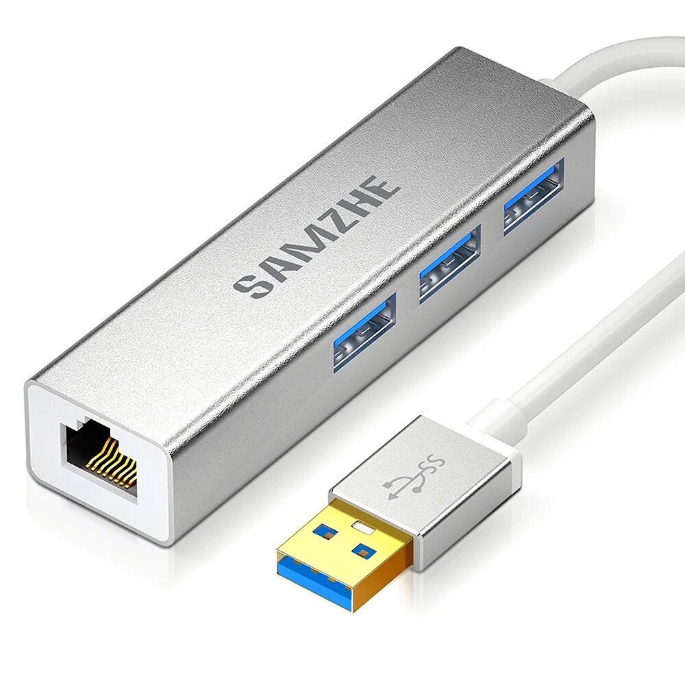 SAMZHE 3 Port USB3.0 Hub Splitter RJ45 Gigabit Ethernet Adapter Bedrade Netwerkkaart Converter voor 
