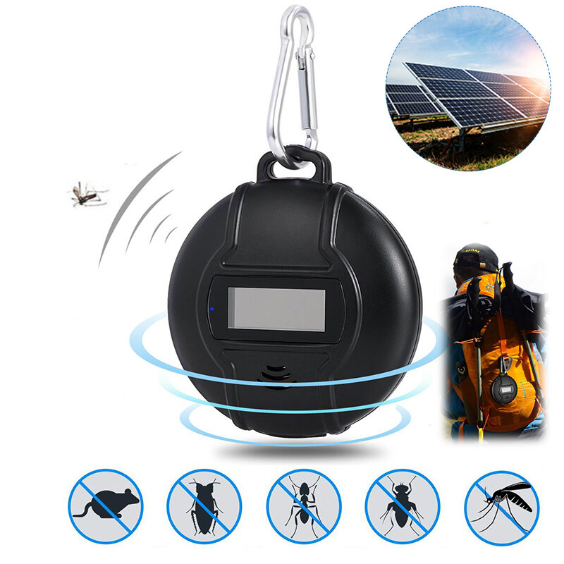 Güneş Ultrasonik Anti Sivrisinek Aletler Elektronik Böcek Böcek Sivrisinek Kovucu Outdoor Tırmanma Seyahat Için Taşınabilir Pusula