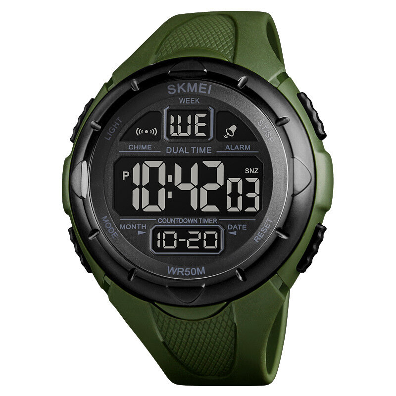 

SKMEI 1656 Спортивные мужские часы Дата Неделя Дисплей Секундомер Обратный отсчет LED Цифровые часы