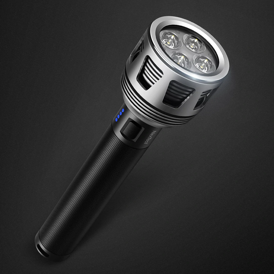NexTool 4*LED 3600lm 450m USB-C Rechargeable Flashlight Set With Powerful 10000mAh 26650 Li-ion Battery