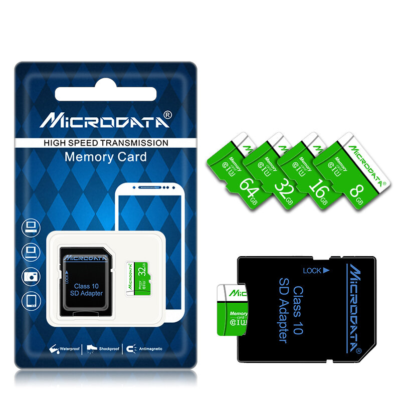 

MicroData 16GB 32FB 64GB 128GB 256GB Class 10 TF Micro SD Flash Storage Memory Card With Card Adapter for Camera Mobile
