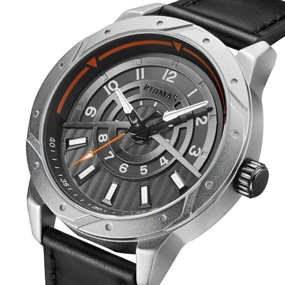 Image of RUIMAS 594 Fashion Herrenuhr 3ATM Wasserdichte Echtlederarmband Casual Quartz Watch