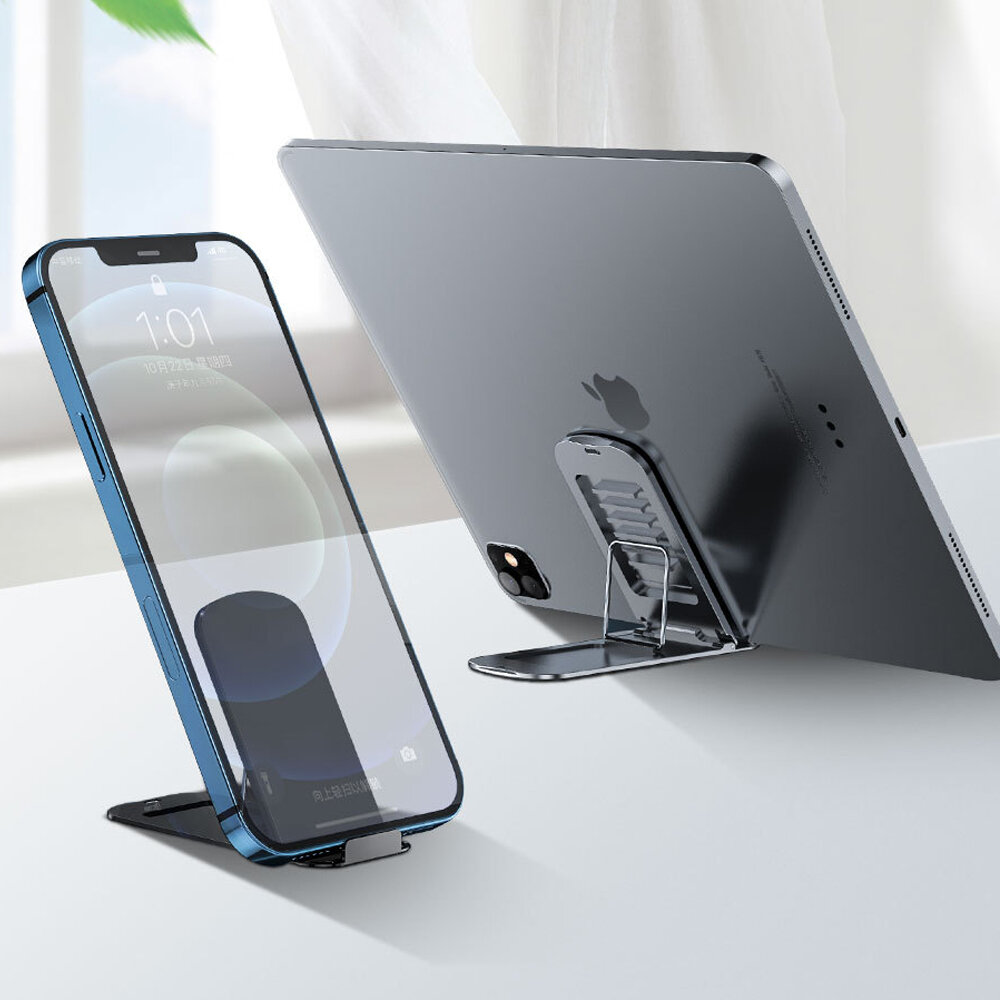 Bakeey Universele Stabieler Opvouwbare Hoek Verstelbare Aluminium Tablet/Mobiele Telefoon Houder Sta