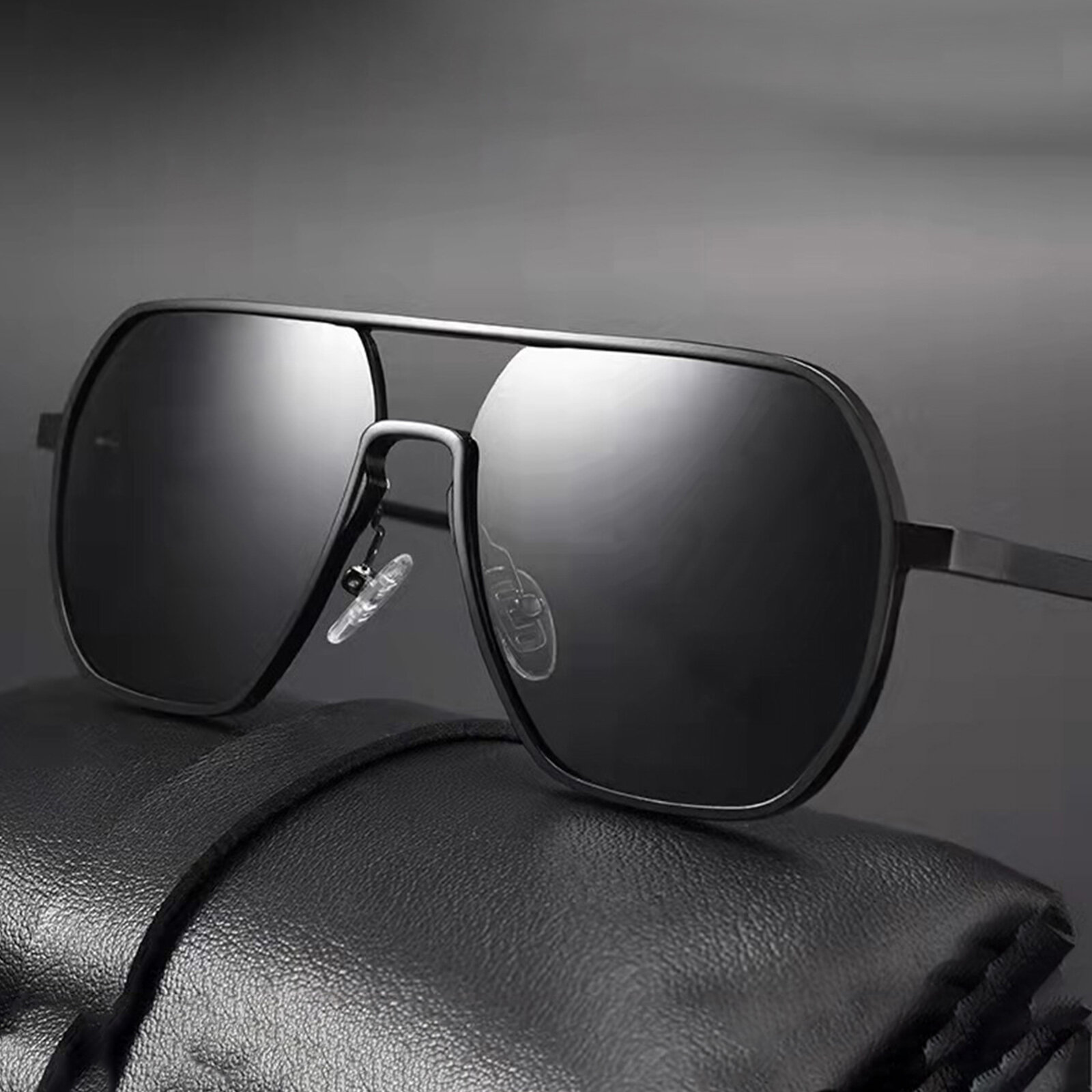 Jassy Men Retro Intelligent Photochromic Metal Polarized Sunglasses Driver Driving Fishing Glasses