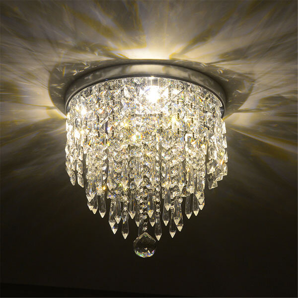 LED Mặt dây đèn trần Elegant Crystal Ball Light Đèn chùm LED Trang trí nội thất COD Phản hồi khách hàng 3