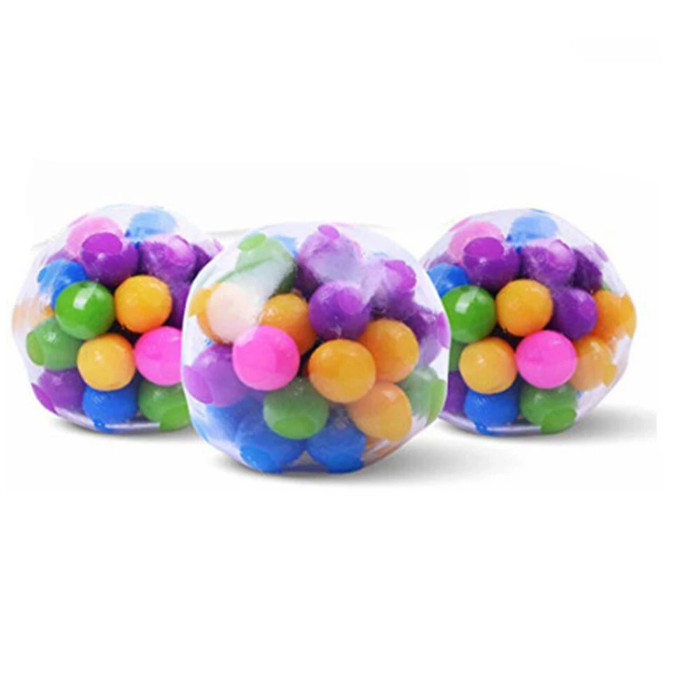 Stress relief dna squeeze balls rainbow stress ball clear silicone sensory squeeze balls for stress-relief and better focus toy for kids and adults