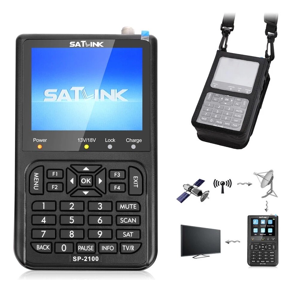 

SATLINK SP-2100 HD Sat Finder DVB S / S2 Satfinder MPEG-2/4 Цифровой спутниковый измеритель с экраном 3,5 дюймов LCD