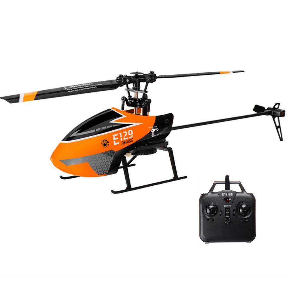 Eachine E129 2.4G 4CH 6－Axis Gyro Altitude Hold Flybarless RC Helicopter RTF － Mode 2 (Left Hand Throttle) RTF 4x Battery Version