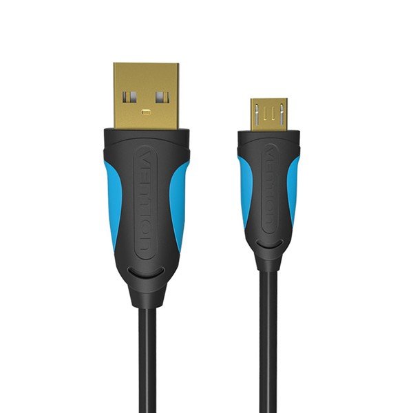 VENTION VAS-A04 Micro USB2.0 Kabel Data Sync Charger Kabel Zwart / Ijsblauw 1M