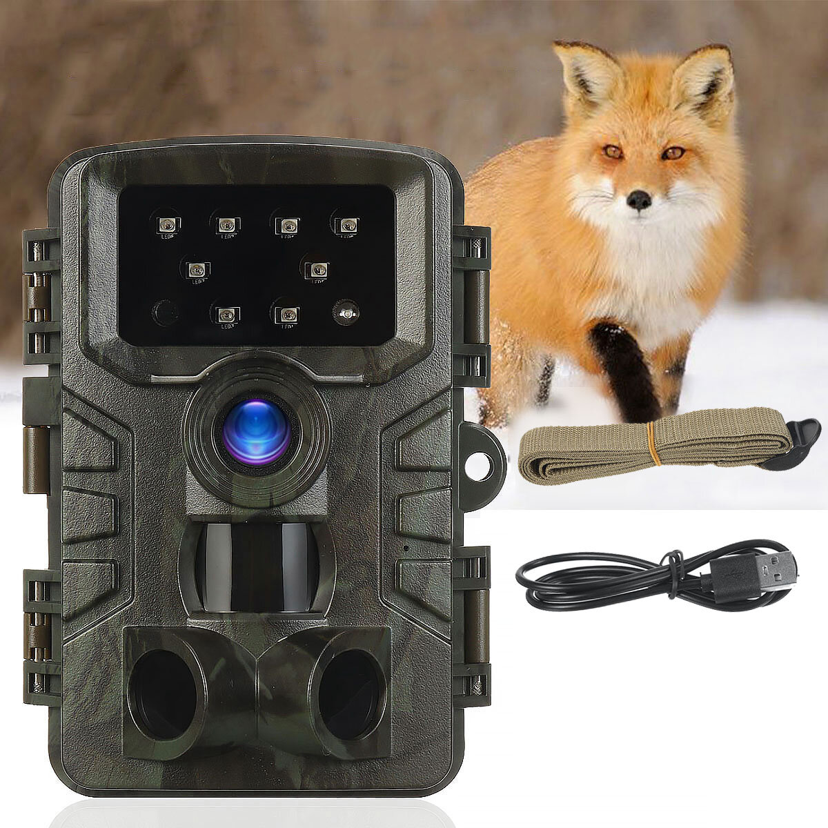 

20MP 1080P Trail Camera Motion Digital Infrared 120° Wide-Angle 0.2s Trigger Time Waterproof Wildlife Monitoring