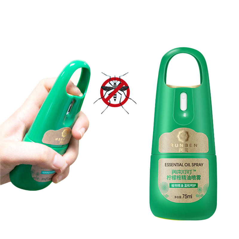 Spray anti-moustiques à l'huile essentielle de citron et d'eucalyptus de 75 ml pour soulager les piqûres de moustiques et protéger à l'extérieur
