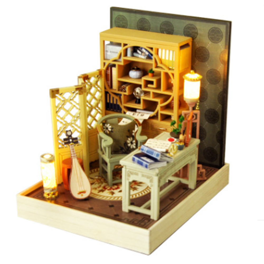 TIANYU DIY Doll House TW37 Ink Color Collection of Qingdai Creative Antiquity Scene Handmade Small H