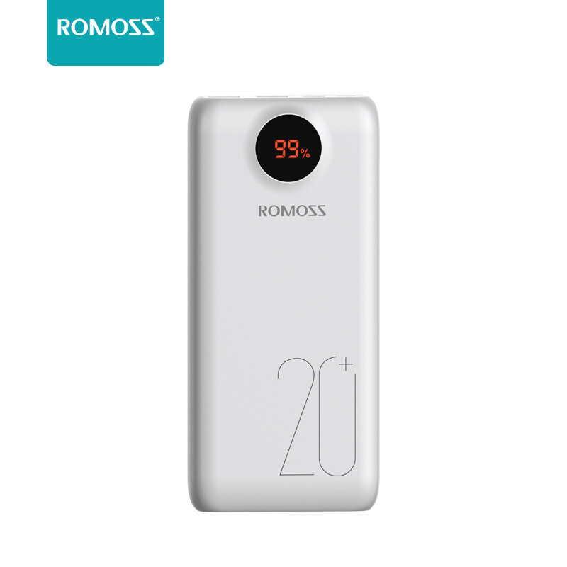 ROMOSS SW20 Pro20000mAhパワーバンク18Wポータブルデジタルディスプレイ充電器iPhone用急速充電XS11Pro Mi10 Note 9S
