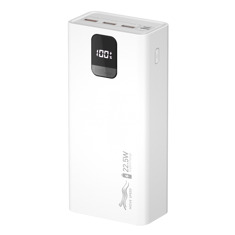 Move Speed H40 22.5W 40000mAh Power Bank PD QC3.0 SCP FCP AFC Fast Charging 2 Input & 4 Output LED Display External Powe