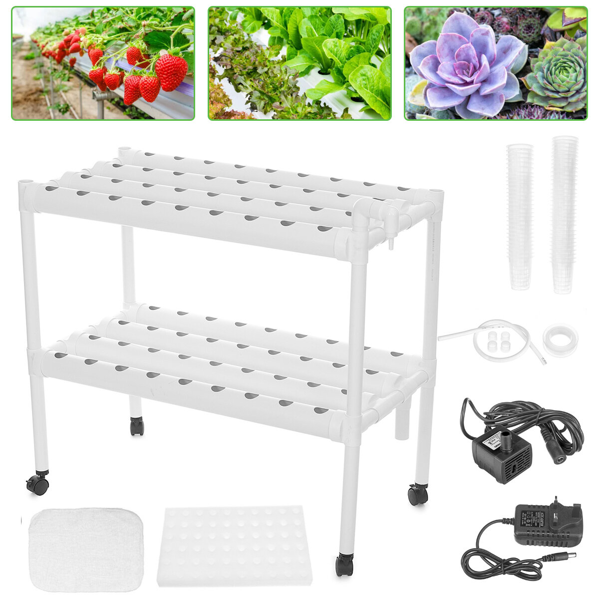 best price,layer,vertical,hydroponic,growing,kit,pipes,holes,eu,discount