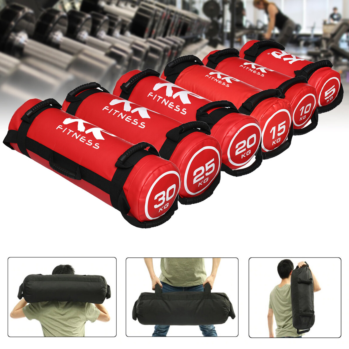 15-30 KG Rode Power Bag Gewichtheffen Zandzak Outdoor Indoor Gym Fitness Training Zandzak