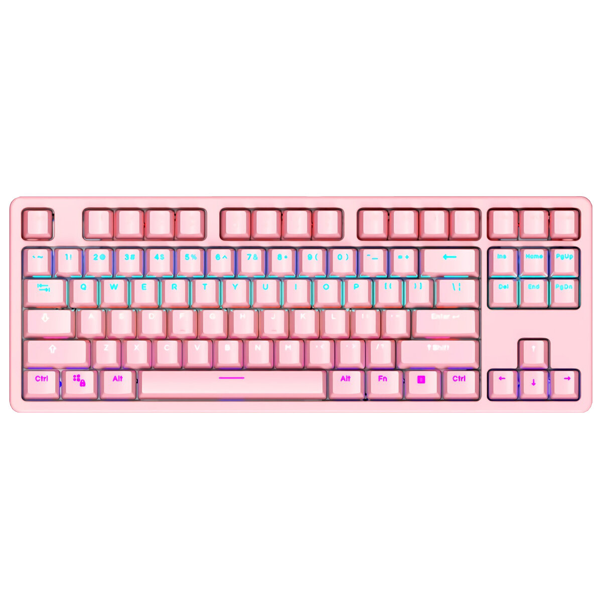 NIUBCP K871 87 Keys Mehcanical Keyboard TKL Wired Blue Switch RGB Removable Upper Cover ABS Keycaps 