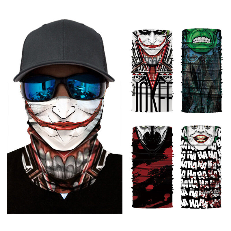 Skull Multifunctionele Gezichts Sjaal Cover Mask, Sun Dust Bandanas, Hoofddoek UV-bescherming Nek Ga