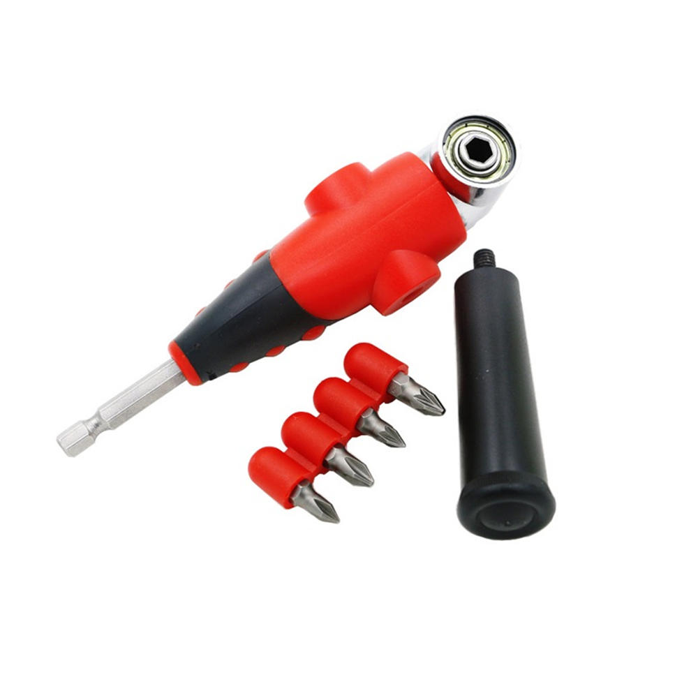 105 Degree Driver Adapter Set Adjustable Right Angle Bit with 4pcs Screwdriver Bits Combination Kit for Air Power Drill