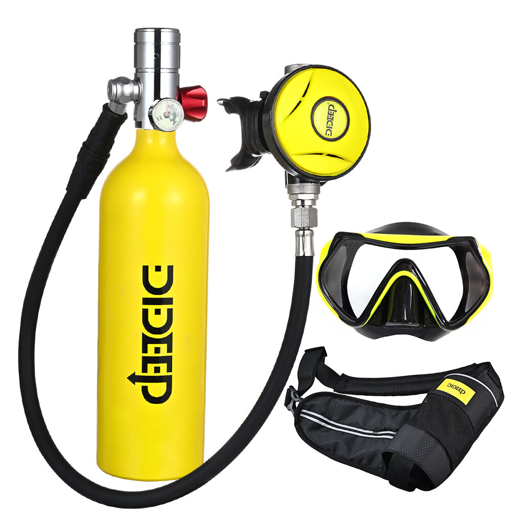 

DIDEEP 1L Scuba Diving Cylinder Oxygen Tank Set Dive Respirator Air Tank for Snorkeling Breath Diving Equipment