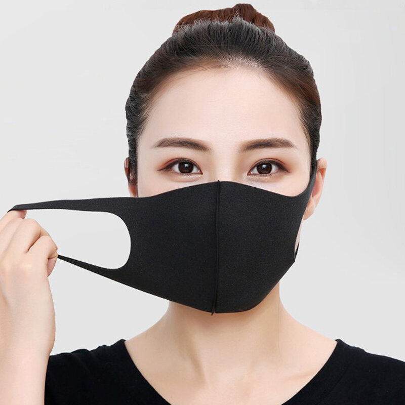 3PCS rosto lavável à prova de poeira Máscara Proteção anti-embaçamento de esponja Soft Respirador de alta elasticidade