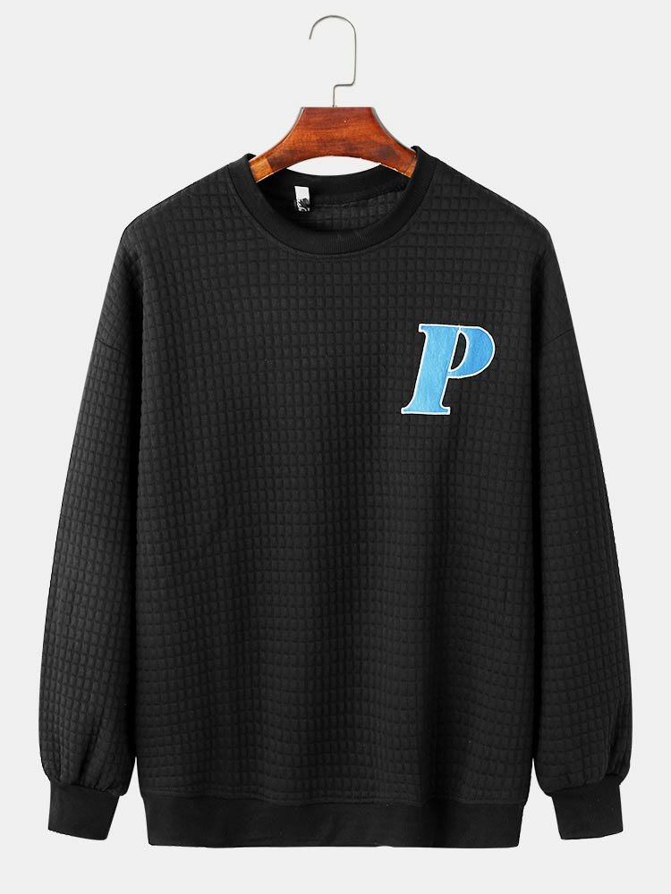 Heren sportstijl opvallend sweatshirt met letterprint