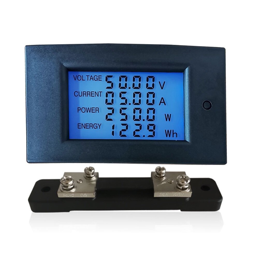 

WZ-DM50 Voltmeter Ammeter 100V 50A Power Meter Electric Energy Meter Voltage Alarm with Shunt LCD Display Screen Circuit