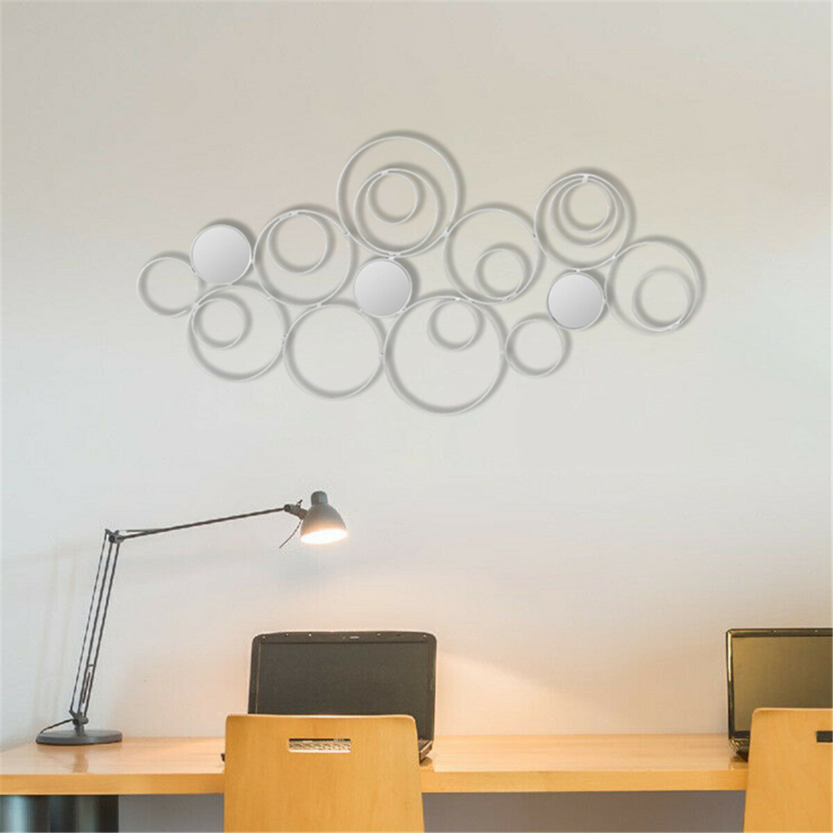 Wandspiegel abstracte metalen hangende ring ronde sculptuur Home Art decoratie