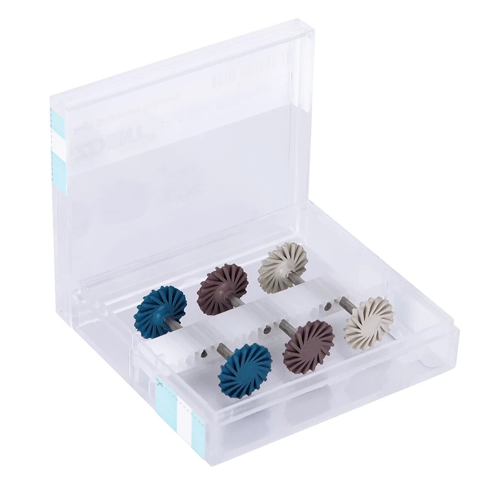 6 stks / set Dental Composite Resin Polishing Disc Kit Spiral Flex Brush Burs Diamond System RA Disc
