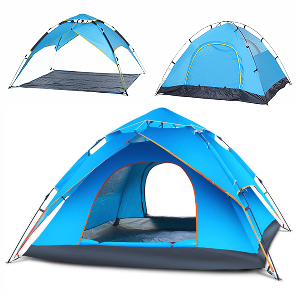 

3-4 Person Camping Tent Instant Automatic Double Layer Waterproof Sunshade Canopy Outdoor Travel Beach
