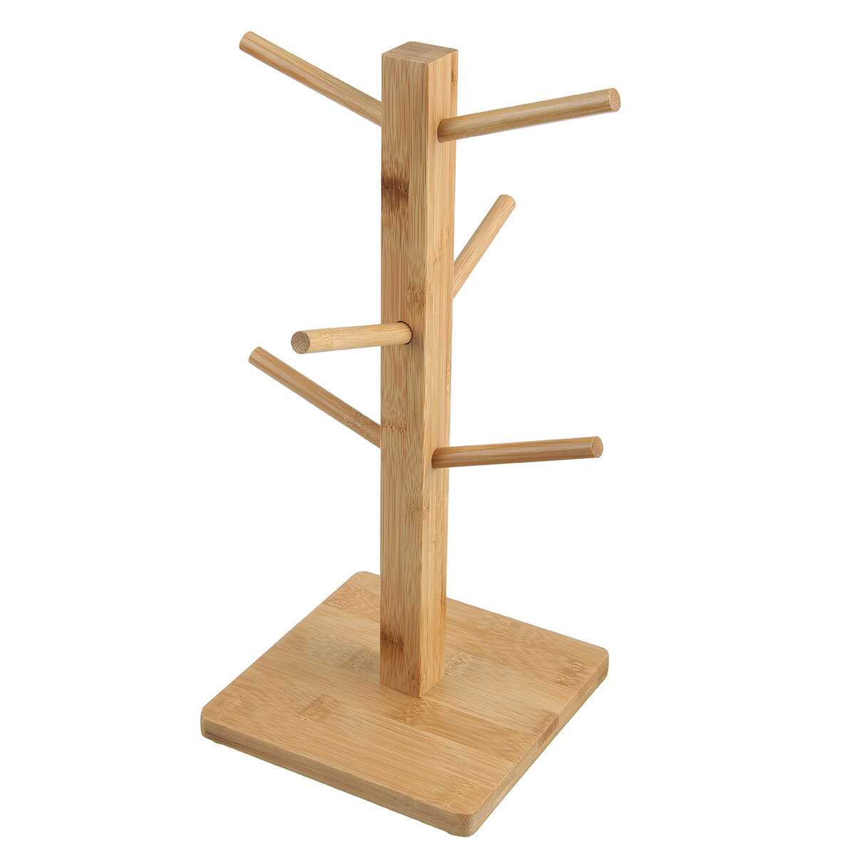 Wooden Cup Holder Teacup Mug Drain Rack Stand 6 Cups Drain Cup Hanging Stand Coffee Cup Display Stan