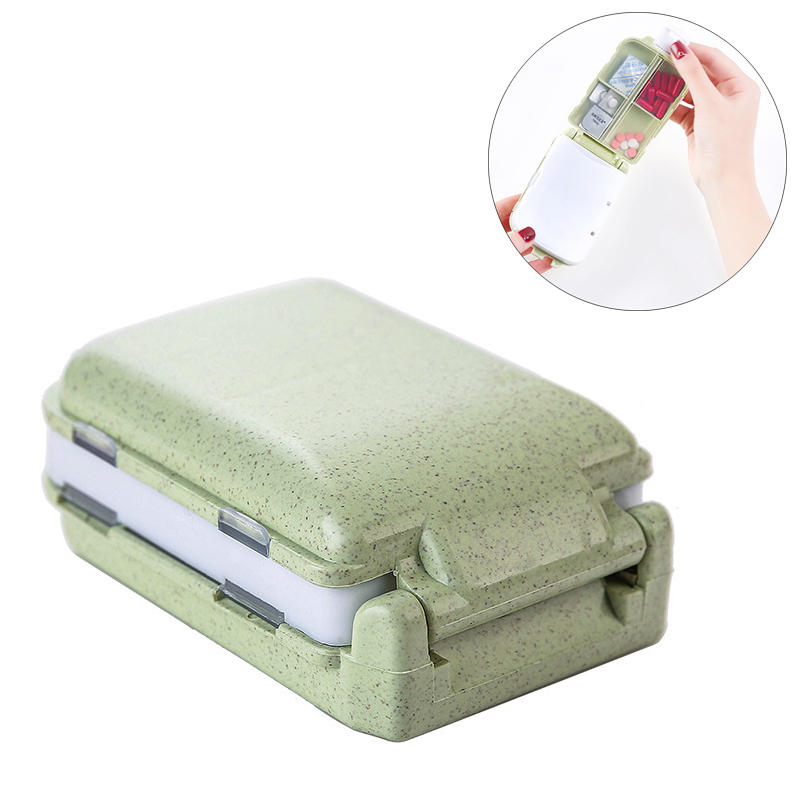 IPRee® Sealed Pill-Etui Weizenstroh abbaubare, tragbare Mini-Trennwand Umweltfreundliche Reise-Pillendose