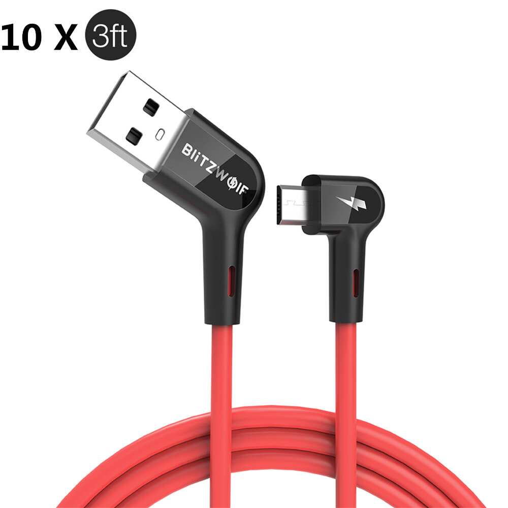 best price,10x,blitzwolf,bw,ac2,2.4a,angle,micro,usb,cable,0.9m,eu,coupon,price,discount