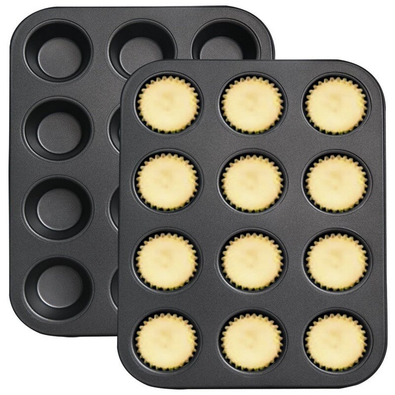 

12 Grid Cake Mold Pan Muffin Cupcake Bakeware Oven Tray Mould