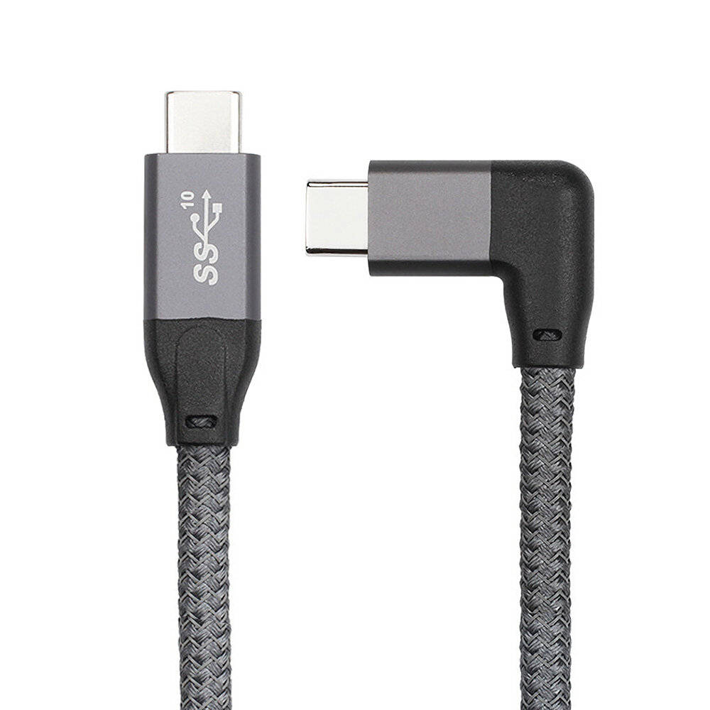 

ULT-unite USB3.1 Type C Elbow Data Cable 20Gbps Gen2 USB Male to Female USB Cable PD Fast Charging Cable