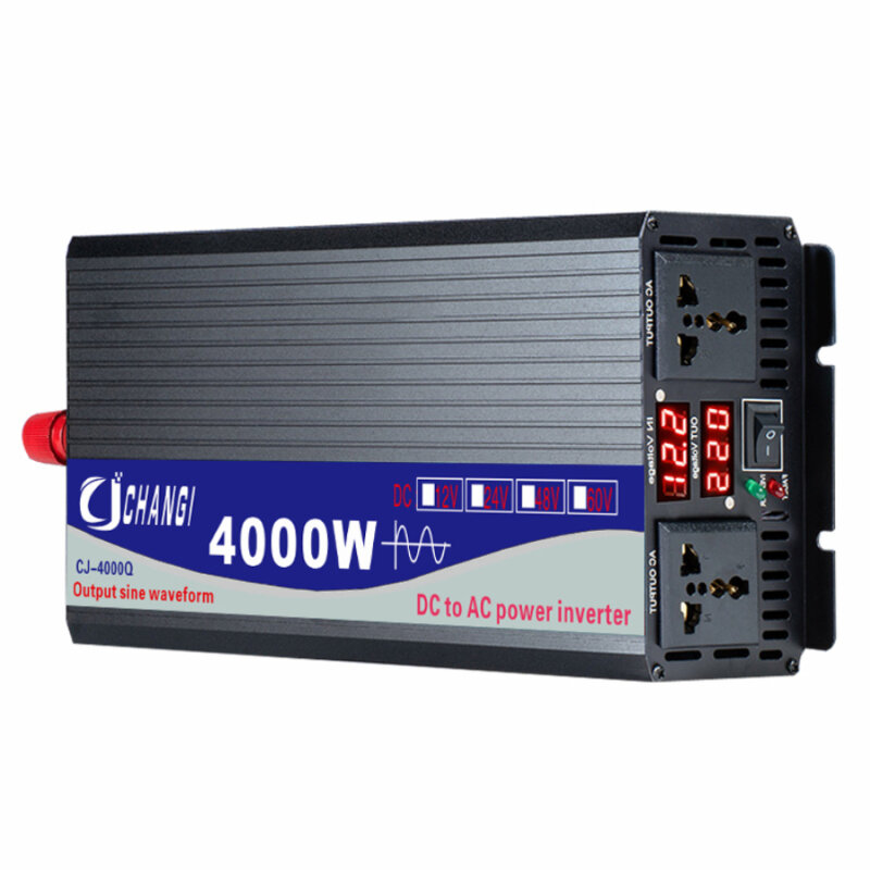 

4000W Pure Sine Wave Inverter DC 48V/60V/72V to AC 220V/110V Dual Socket Dual Digital Display
