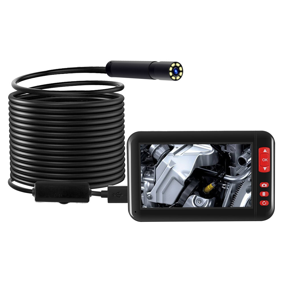 F200 4.3inch Color Screen HD 1080P Digital Borescope 8MM Camera Diameter Built-in Rechargeable Lithi
