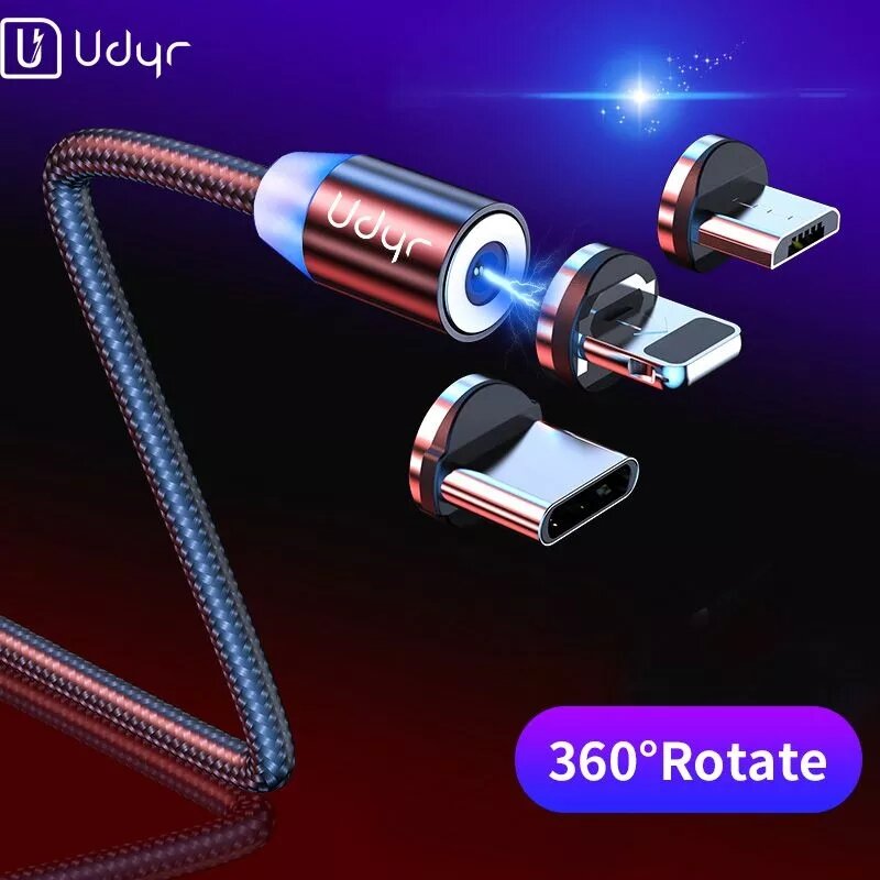 

Udyr 3A LED Magnetic Micro USB Type C Fast Charging Data Cable for Samsung Galaxy S21 Note S20 ultra Huawei Mate40 P50 O