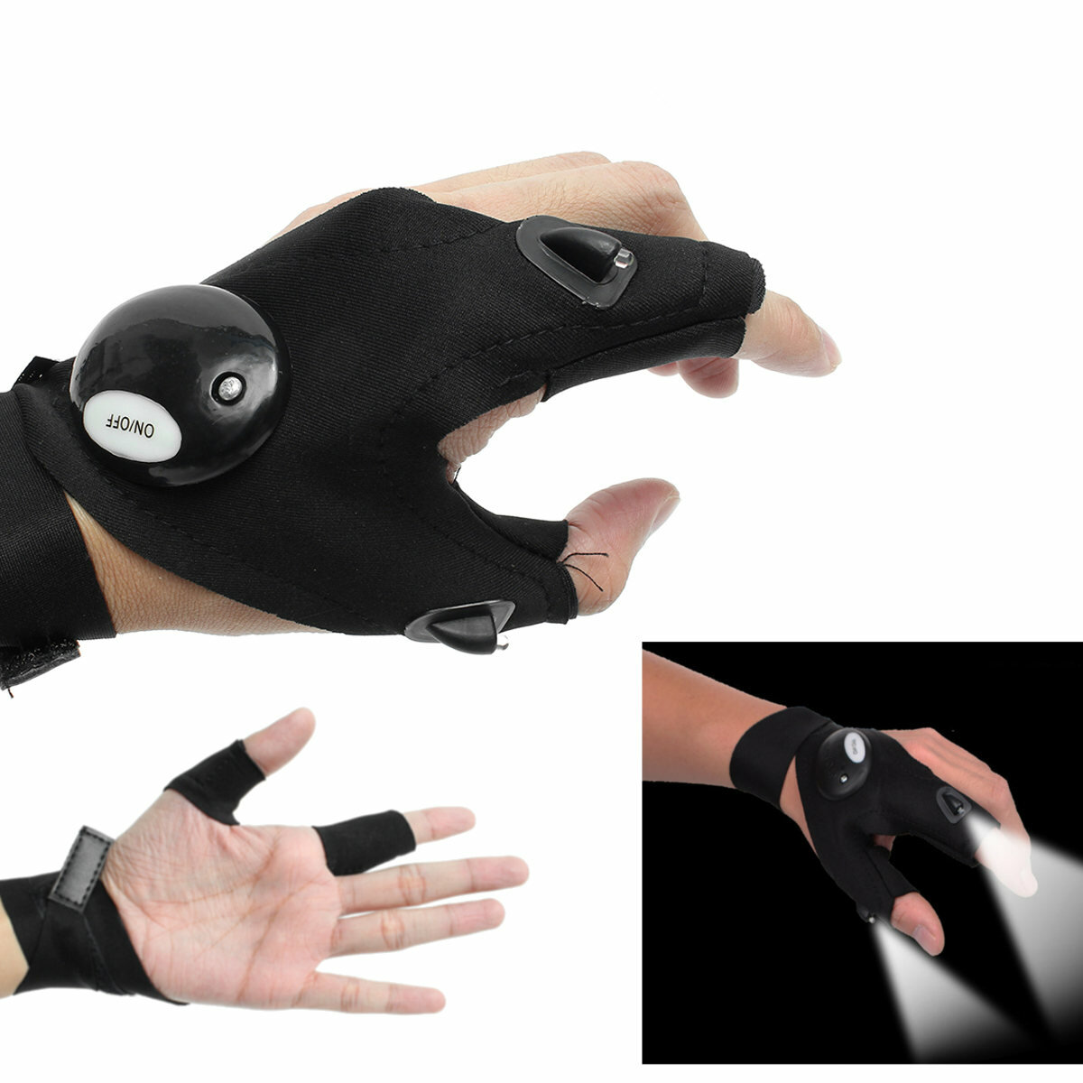 Tragbare Finger-Beleuchtungshandschuhe Fingerhandschuhe mit LED Licht zum Reparieren im Freien, Wandern, Camping