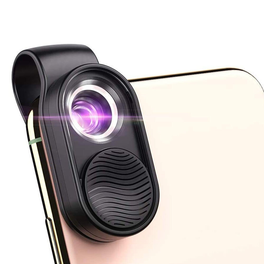APEXEL 100X Microscope Lens HD Optical Digital USB Charging Portable Phone Camera Micro Pocket Lenses with Universal Clip LED Light