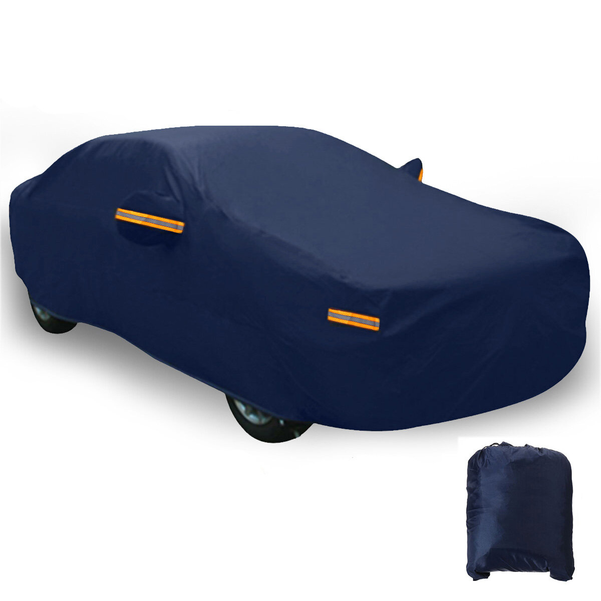 غطاء سيارة أزرق داكن بالكامل ضد للماء حماية من أشعة الشمس والمطر والغبار والغبار UV