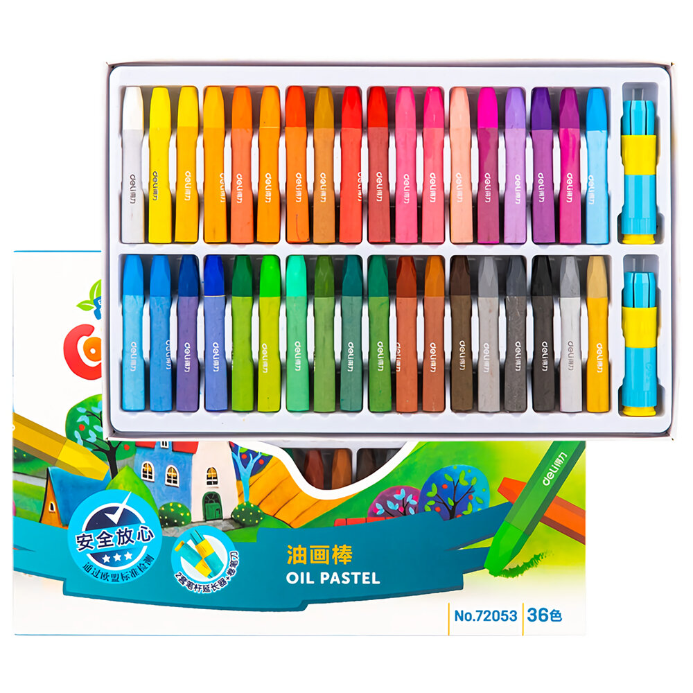 

Deli 18/24/36 Colors Colorful Oil Pastel Non-Toxic Art Crayon Drawing For Children Painting School Supplies Stationery