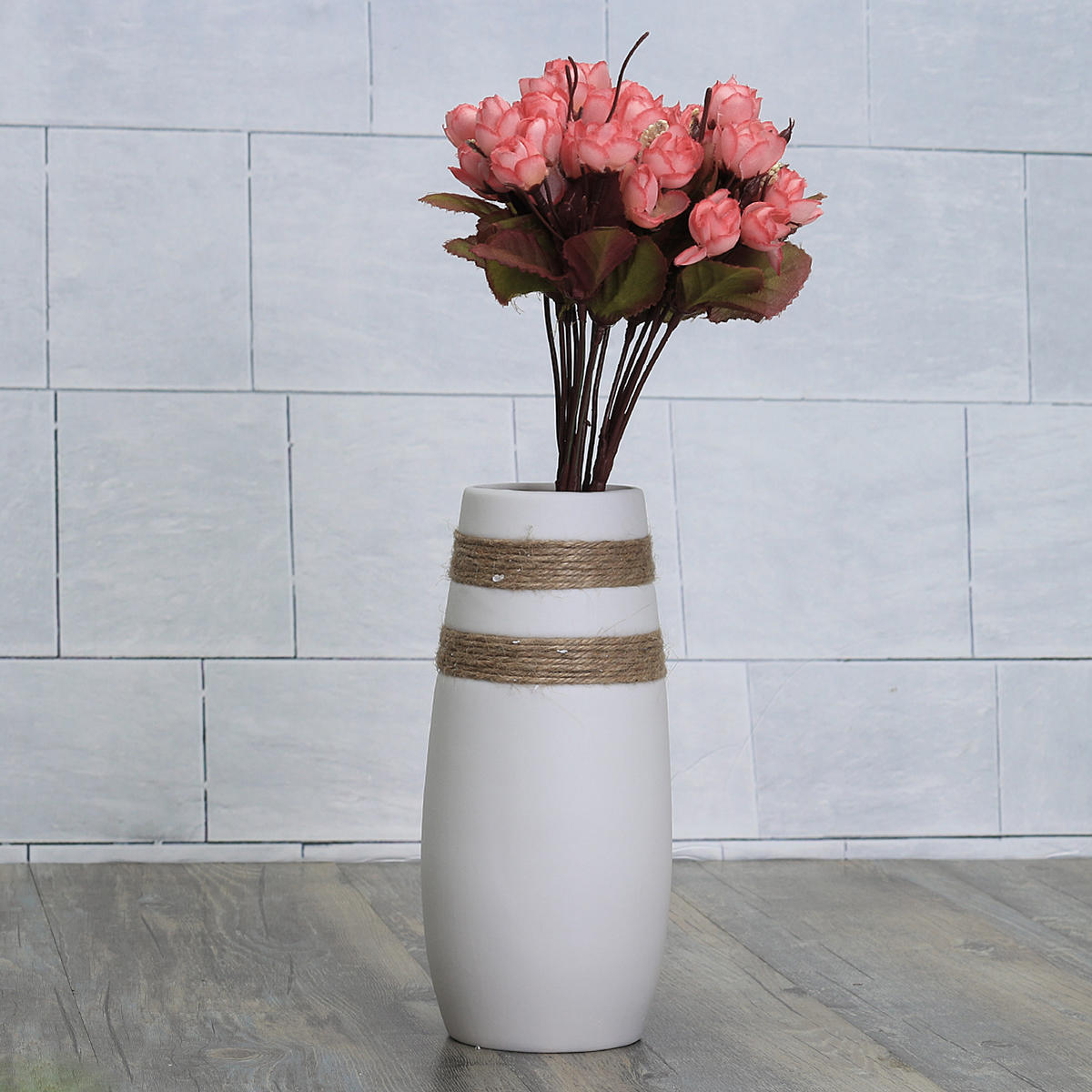 White Creative Modern Ceramic Flower Vase Handmade Flowers Bouquet Vase Home Decor