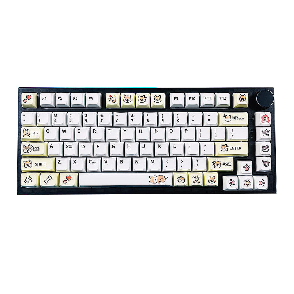 129 Keys Cute Dog Key Cap Set Shiba Inu Theme XDA Profile PBT Dye Sublimation Keycaps for Mechanical Keyboard