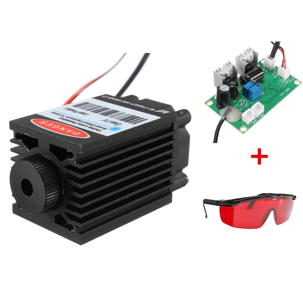

Focusable High Power 2.5W 450nm Blue Laser Module TTL 12V Carving free Goggles