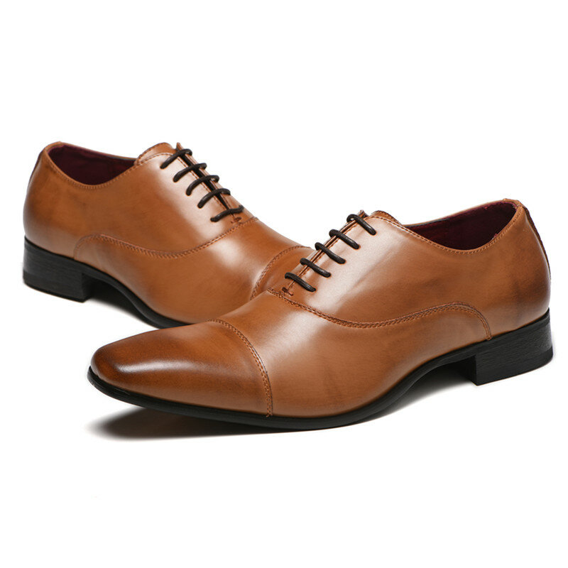 Férfi ruha hivatalos Oxfords bőr cipő hegyes cipő esküvői alkalmi üzleti