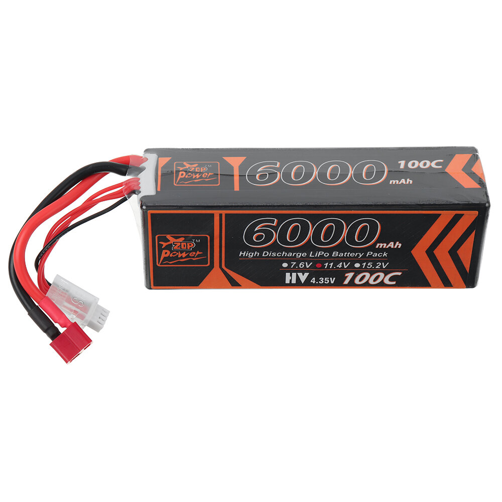 ZOP Power 11.4V 6000mAh 100C 3S LiPo-batterij T Deans-stekker voor RC-auto