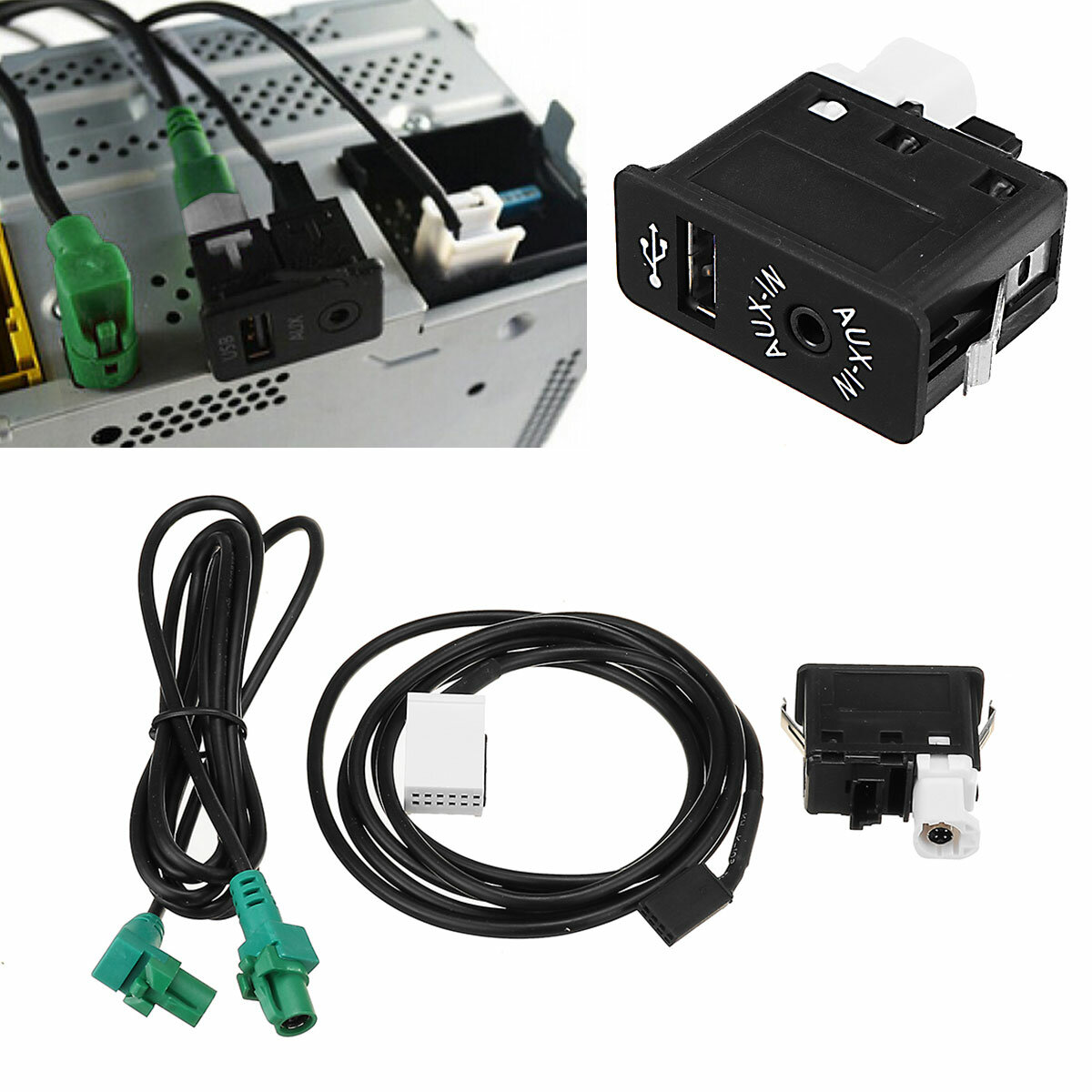 USB Kabel Für BMW E60 E61 E63 E64 E87 E90 E70 AUX AUX USB-Schalt Steckdose 